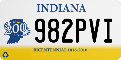 IN license plate 982PVI
