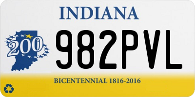 IN license plate 982PVL