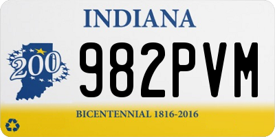 IN license plate 982PVM