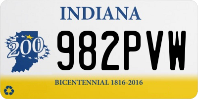 IN license plate 982PVW