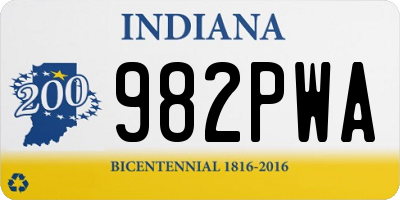 IN license plate 982PWA