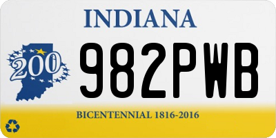 IN license plate 982PWB