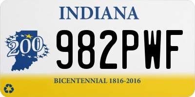 IN license plate 982PWF