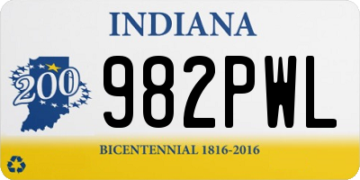 IN license plate 982PWL