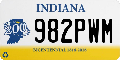 IN license plate 982PWM