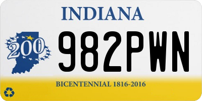 IN license plate 982PWN