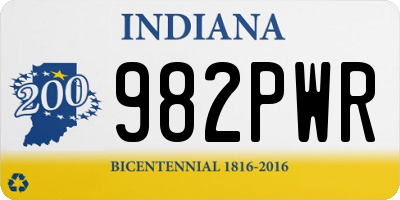 IN license plate 982PWR