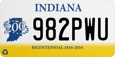 IN license plate 982PWU