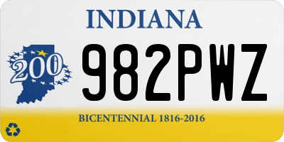 IN license plate 982PWZ