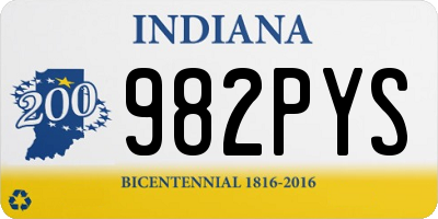 IN license plate 982PYS