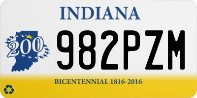 IN license plate 982PZM