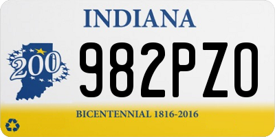IN license plate 982PZO