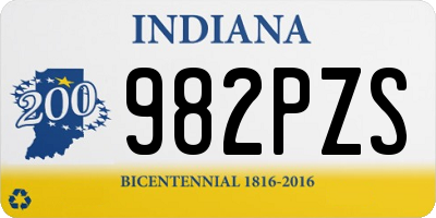 IN license plate 982PZS