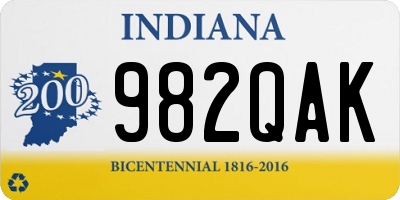 IN license plate 982QAK