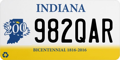 IN license plate 982QAR