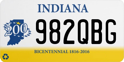 IN license plate 982QBG