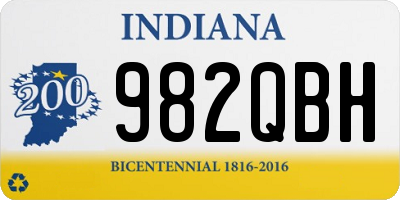 IN license plate 982QBH