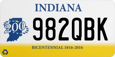 IN license plate 982QBK