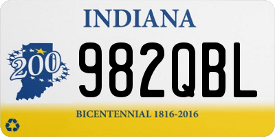 IN license plate 982QBL