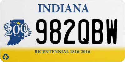 IN license plate 982QBW