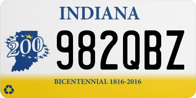 IN license plate 982QBZ