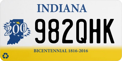 IN license plate 982QHK