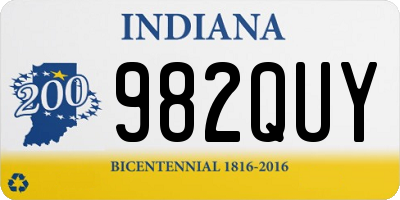 IN license plate 982QUY