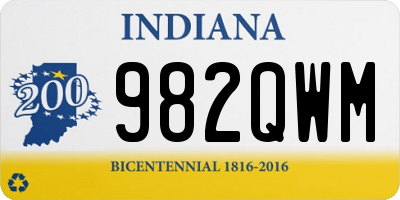 IN license plate 982QWM