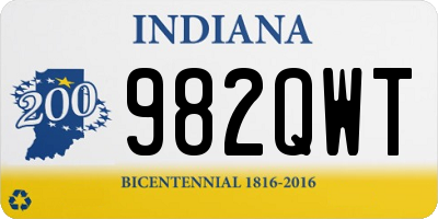 IN license plate 982QWT