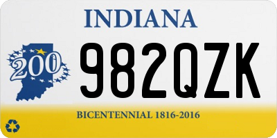 IN license plate 982QZK