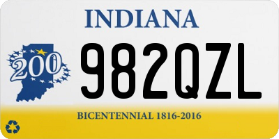 IN license plate 982QZL