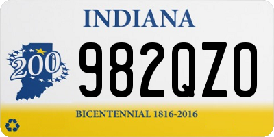 IN license plate 982QZO