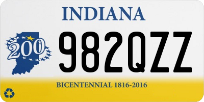 IN license plate 982QZZ