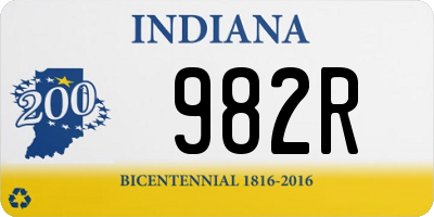 IN license plate 982R