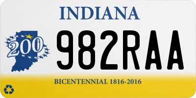 IN license plate 982RAA