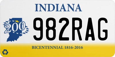 IN license plate 982RAG