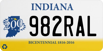 IN license plate 982RAL