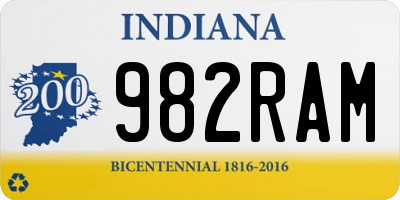 IN license plate 982RAM