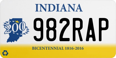 IN license plate 982RAP