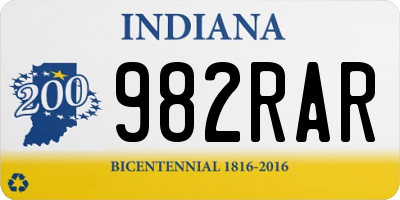 IN license plate 982RAR