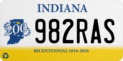 IN license plate 982RAS