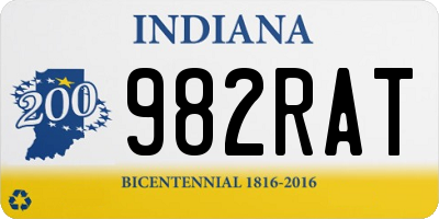 IN license plate 982RAT