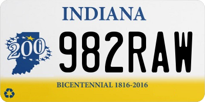 IN license plate 982RAW