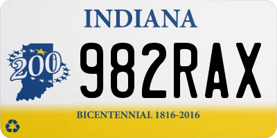 IN license plate 982RAX