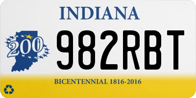 IN license plate 982RBT