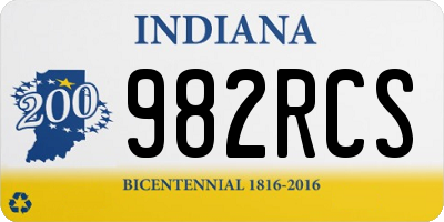 IN license plate 982RCS