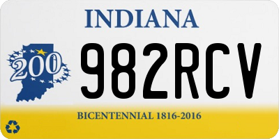 IN license plate 982RCV