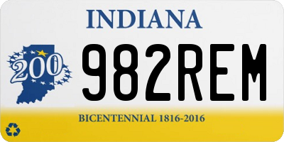 IN license plate 982REM