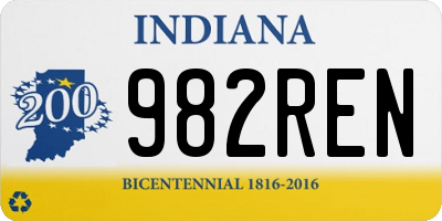 IN license plate 982REN