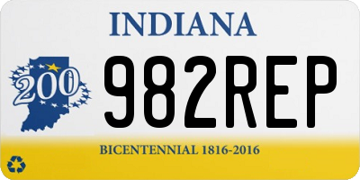 IN license plate 982REP